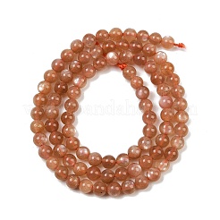 Natürliche sunstone Perlen Stränge&nbsp;G-G066-4mm