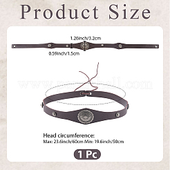 1 diadema vikinga de imitación de cuero retro medieval&nbsp;OHAR-CL0001-02A