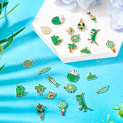 24pcs 12 styles de pendentifs en émail en alliage&nbsp;ENAM-TA0009-07
