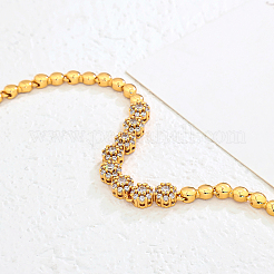 Messing-Gliederkettenarmbänder mit Mikropflaster und klarem Zirkonia für Damen&nbsp;HV4092