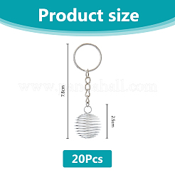Schlüsselanhänger mit Spiralperlenkäfig aus Eisen&nbsp;KEYC-DC00004