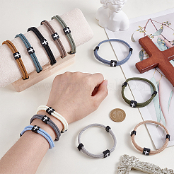 12 Stück geflochtene Armbänder aus Polyesterkordel in 12 Farben.&nbsp;BJEW-WR0001-05