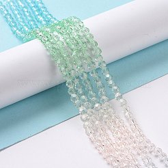 10 brin de perles de verre de couleur dégradé transparent&nbsp;GLAA-CJ0002-09B