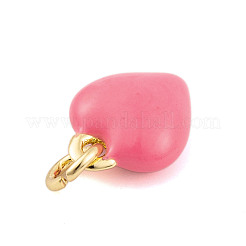 Pendentifs en laiton émaillé de placage de crémaillère&nbsp;KK-P269-10G-02
