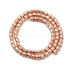 Fili di perle di roccia lavica naturale elettrodeposta&nbsp;G-G984-04RG