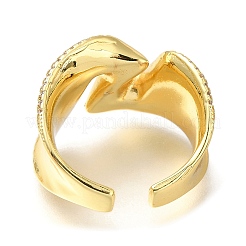 Offene Manschettenringe aus Messing mit Mikropflaster und Zirkonia für Damen&nbsp;RJEW-M022-20G