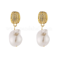 Boucles d'oreilles pendantes en alliage de plastique et perles&nbsp;FS-WG0B18A-12