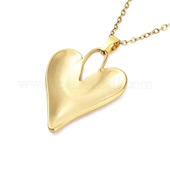 Colliers avec pendentif en forme de cœur en acier inoxydable 304&nbsp;NJEW-G083-01C-G