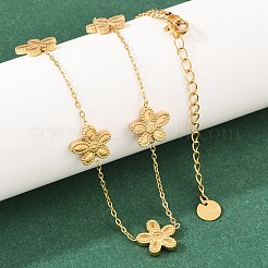 Blumen-Halsketten und Ohrstecker-Sets aus Edelstahl 304 für Damen&nbsp;SJEW-K003-01G