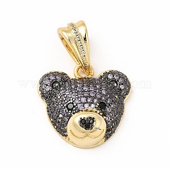 Porte micro ouvrent pendentifs zircone cubique en laiton de placage&nbsp;KK-G456-22G