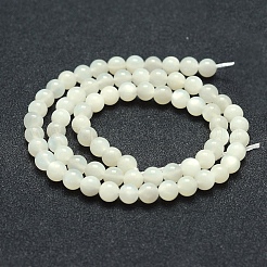 Bianco naturale perline pietra di luna fili&nbsp;G-P342-02A-6mm-A-