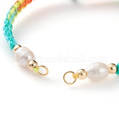 Fabrication de bracelets en cordon tressé en polyester réglable&nbsp;AJEW-JB00859-05