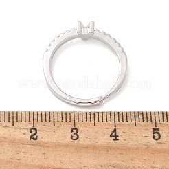 S925 verstellbare Buchstabenringe aus Sterlingsilber für Damen&nbsp;RJEW-M068-01P-V
