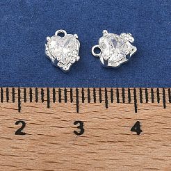 Valentinstag Messing Micro Pave klare Zirkonia Charms&nbsp;KK-B172-13S