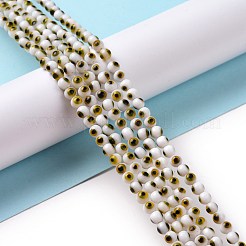 Handgefertigte Murano bösen Blick runde Perle Stränge&nbsp;LAMP-L055-4mm-20