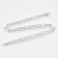 Fabricación de collar de cadena de clip de papel ovalado redondo de latón&nbsp;MAK-S072-04B-P