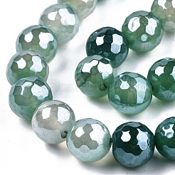 Galvanoplastie perles en agate naturelle brins&nbsp;G-T131-55-18
