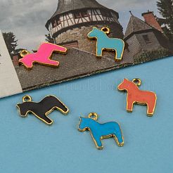 Émail d'alliage pendentifs cheval animal&nbsp;X-ENAM-M004-G
