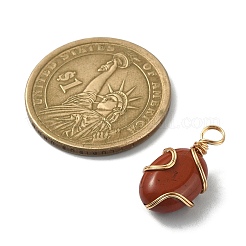 Pendentifs enveloppés de fil de cuivre de pierres précieuses naturelles mélangées&nbsp;PALLOY-JF02251