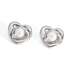 Boucles d'oreilles à tige en acier inoxydable en forme de coeur&nbsp;DM4461-3