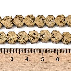 Brins de perles de pierre de lave naturelle galvanisées&nbsp;G-K388-04A-09