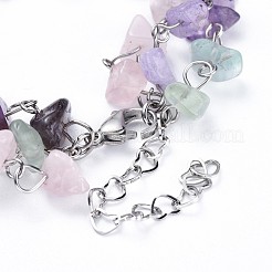 Mehrreihige Armbänder aus Naturmischstein&nbsp;BJEW-JB04393-01