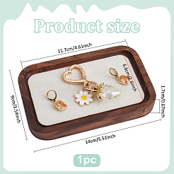 Walnuss mit Schmuckplättchen aus Samt für Halskette&nbsp;ODIS-WH0038-184A-01