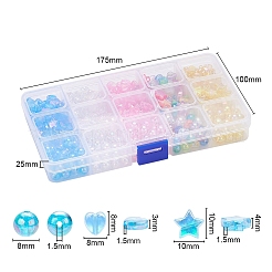 630 Stück 15 Stil umweltfreundliche transparente Acrylperlen&nbsp;TACR-YW0001-35