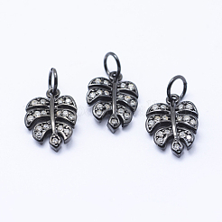 Charms ecologici in ottone con micro pavé di zirconi&nbsp;KK-P133-04-NR