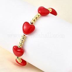 Bracelets extensibles en perles d'imitation ABS pour la Saint-Valentin pour femmes&nbsp;BJEW-D317-08A-G