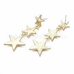 Aretes colgantes largos con tres estrellas&nbsp;EJEW-N100-002-NR