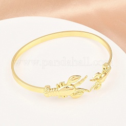 Bracelets manchettes en laiton avec organismes marins pour femmes&nbsp;BJEW-D368-03G-G