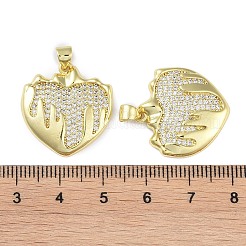Anhänger aus Messing mit Gestellbeschichtung aus klarem Kubisch Zirkonia&nbsp;KK-K341-52A-G