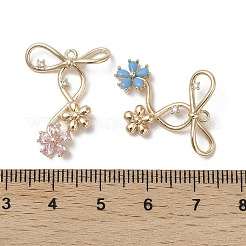Pendentifs avec zircon cubiques à micro-pavés en laiton&nbsp;KK-L208-56G