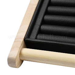 Schmuckständer aus PU-Leder mit Holz&nbsp;NDIS-F004-03A