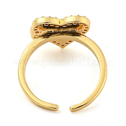 Anillo de dedo abierto con circonita cúbica y micropavé de latón&nbsp;RJEW-C069-04G