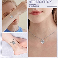 1 colgante de urna de cenizas de acero inoxidable con forma de corazón y huella de pata.&nbsp;NJEW-CN0001-15P