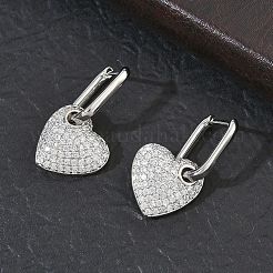 Ohrhänger aus Messing mit Mikropavé-Fassung aus Zirkonia für Damen&nbsp;EJEW-A167-14P