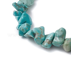 Synthetische türkisfarbene Chips Stretch-Armbänder für Frauen und Männer&nbsp;BJEW-JB11341-06