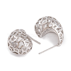 Orecchini in ottone a goccia cava con placcatura a cremagliera&nbsp;EJEW-S219-03P