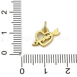 Charms de circonita cúbica con micropavé de latón con tema de corazón&nbsp;KK-H475-56G-07