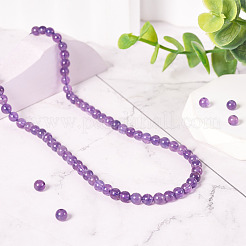 1 Strang natürliche Amethyst runde Perlenstränge&nbsp;G-TA0002-47