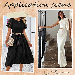 1 pièce de chaîne à maillons en laiton avec anneau en imitation cuir et fleur pour ceinture de ventre pour femmes&nbsp;AJEW-CL0001-49A