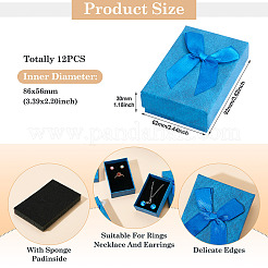 Rechteckige Geschenkboxen zur Aufbewahrung von Schmucksets aus Papier mit Schleife&nbsp;CON-TAC0014-12F