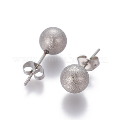 Pendientes de acero inoxidable 304 resistentes al deslustre&nbsp;EJEW-G253-8mm-P
