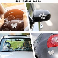 4 Stück 2 Stil Schneeflocke & Schmetterling Glitzer Hotfix Strass&nbsp;DIY-FH0003-49