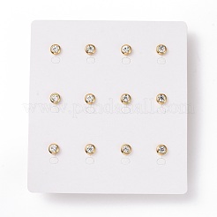 Orecchini a bottone con colonna di strass&nbsp;EJEW-H357-04G-A