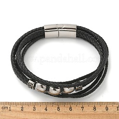 Geflochtene Mikrofaser-Leder-Mehrstrang-Armbänder&nbsp;BJEW-Q010-01A