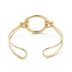 Bracelet manchette ouvert cercle rond en laiton&nbsp;BJEW-F445-16G