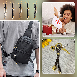 10 colgante decorativo de cordón trenzado de poliéster.&nbsp;KEYC-FG00002